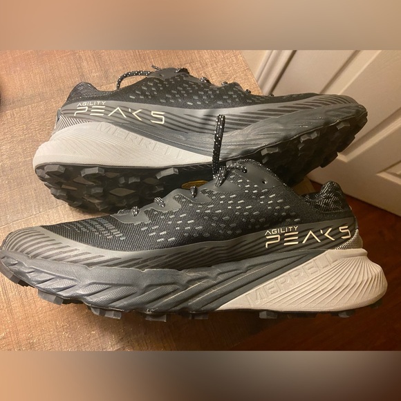 Men’s Merrell Agility Peak 5 Trail Running Shoes Size 11 
Black/Gray/white - Picture 8 of 9